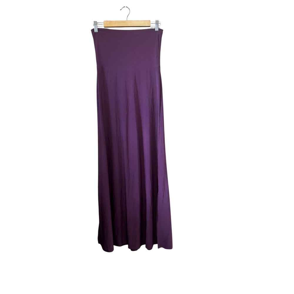 White House Black Market Maxi Skirt Womens XS Purple Excellent Pockets Slit